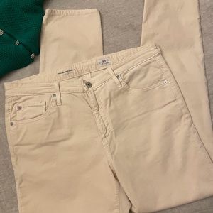 AG The Stevie Ankle cotton velvet slim straight jeans, 31R